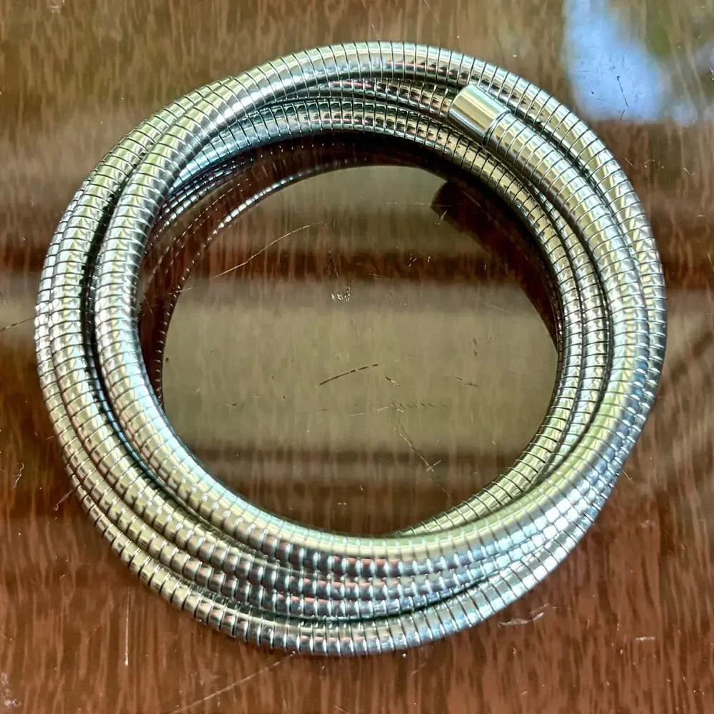 Silver Tone Multi Loop Coil Wrap Bracelet Stretch Style Jewelry